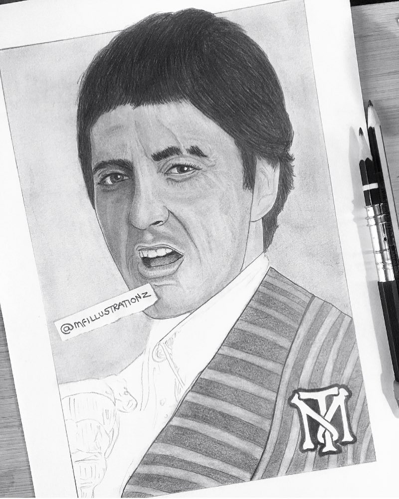 800x1000 Scarfacedrawing - Tony Montana Sketch