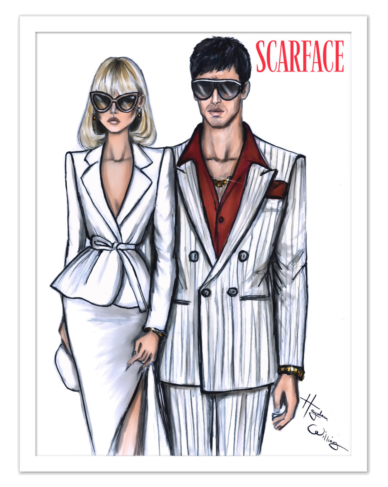 1280x1607 Hayden Williams Fashion Illustrations Elvira Hancock Amp Tony - Tony Montana Sketch