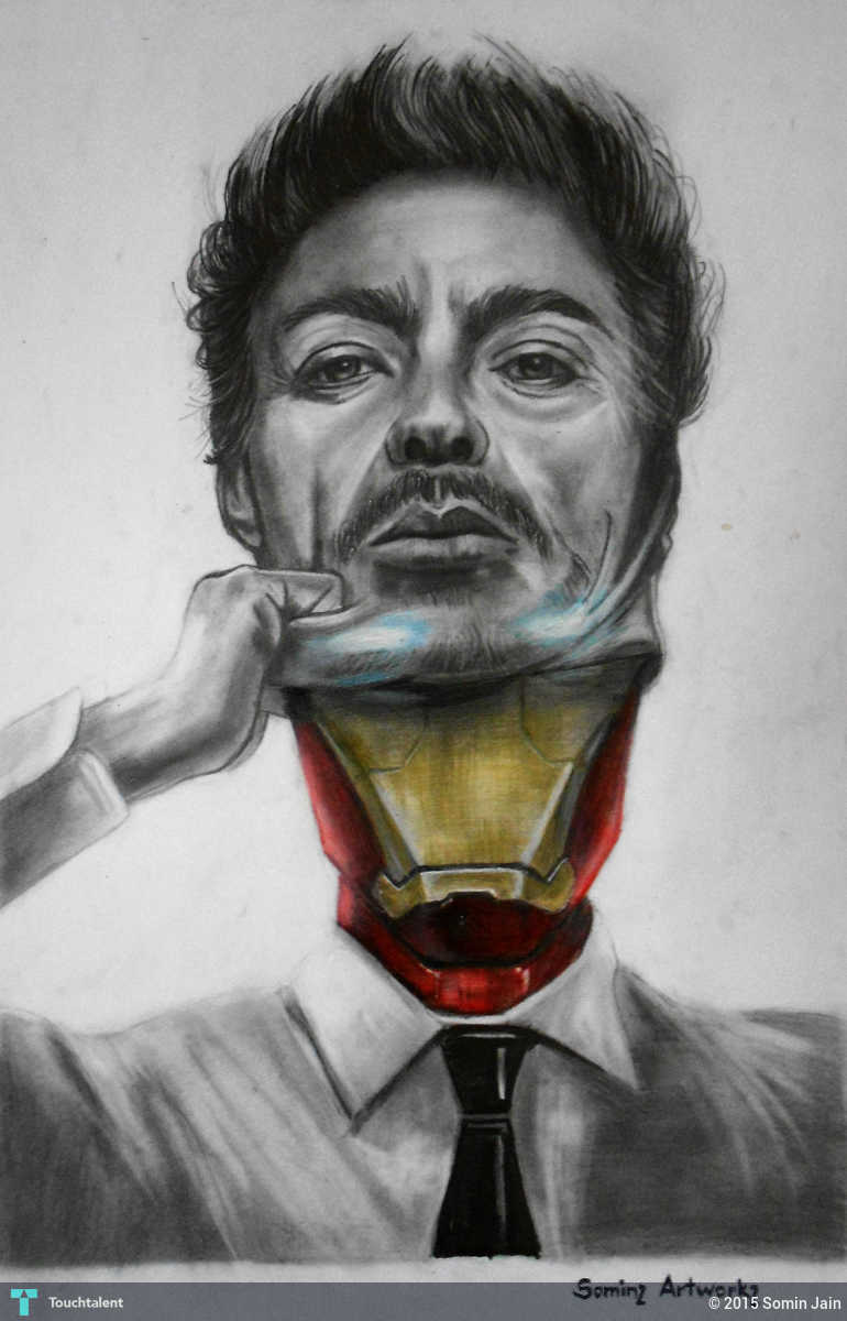 770x1200 Mix Media - Tony Stark Sketch