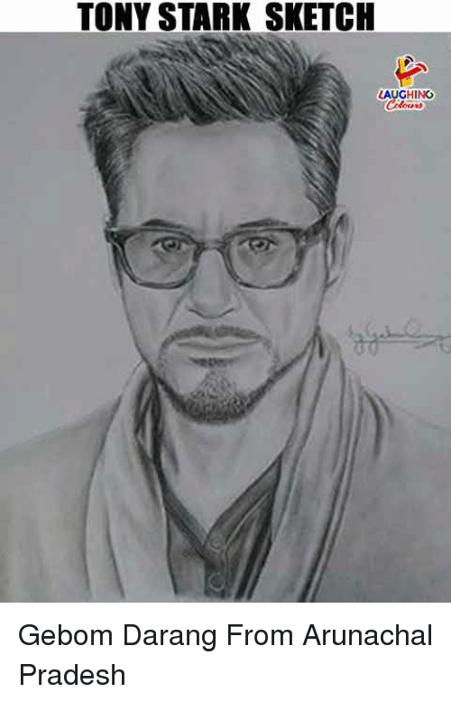 500x777 Tony Stark Sketch Laughing Gebom Darang From Arunachal Pradesh - Tony Stark Sketch