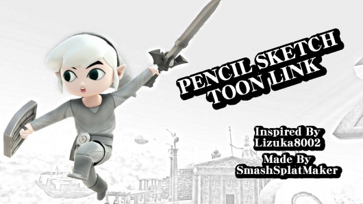 530x298 Pencil Sketch Toon Link Super Smash Bros. (Wiiu) Skin Mods - Toon Link Sketch