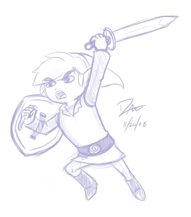 622x706 Sketch A Day 20 - Toon Link Sketch