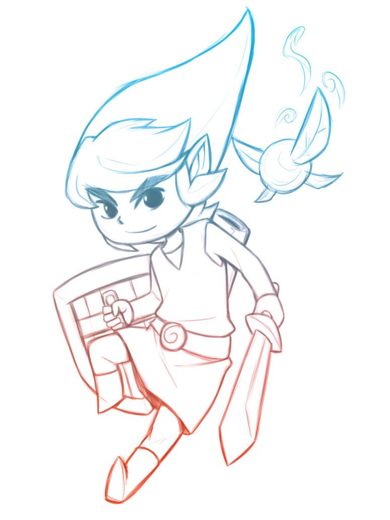 774x1032 Toon Link (Sketch) By On @ - Toon Link Sketch
