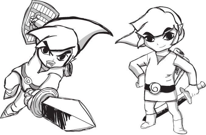 677x442 Toon Link Sketch By Evalunaofficial - Toon Link Sketch