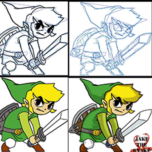 504x504 Toon Link Sketch By Xjakethesnakex On Newgrounds - Toon Link Sketch