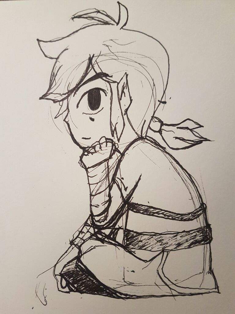768x1024 Toon Link Warm Up Ink Sketch Zelda Amino - Toon Link Sketch