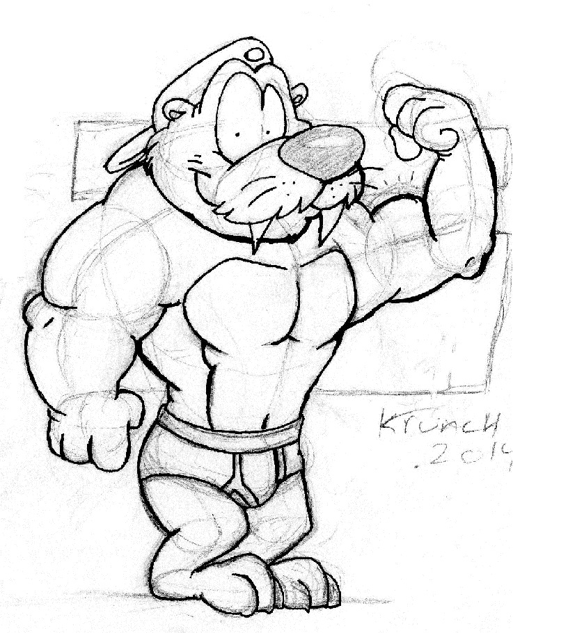 816x910 Toon Muscle Walrus (Sketch) By Krunchycroc - Toon Sketch