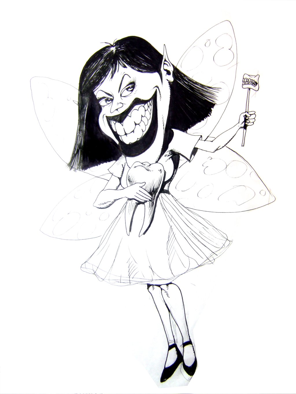 1024x1365 Colganology 365 Doodles - Tooth Fairy Sketch