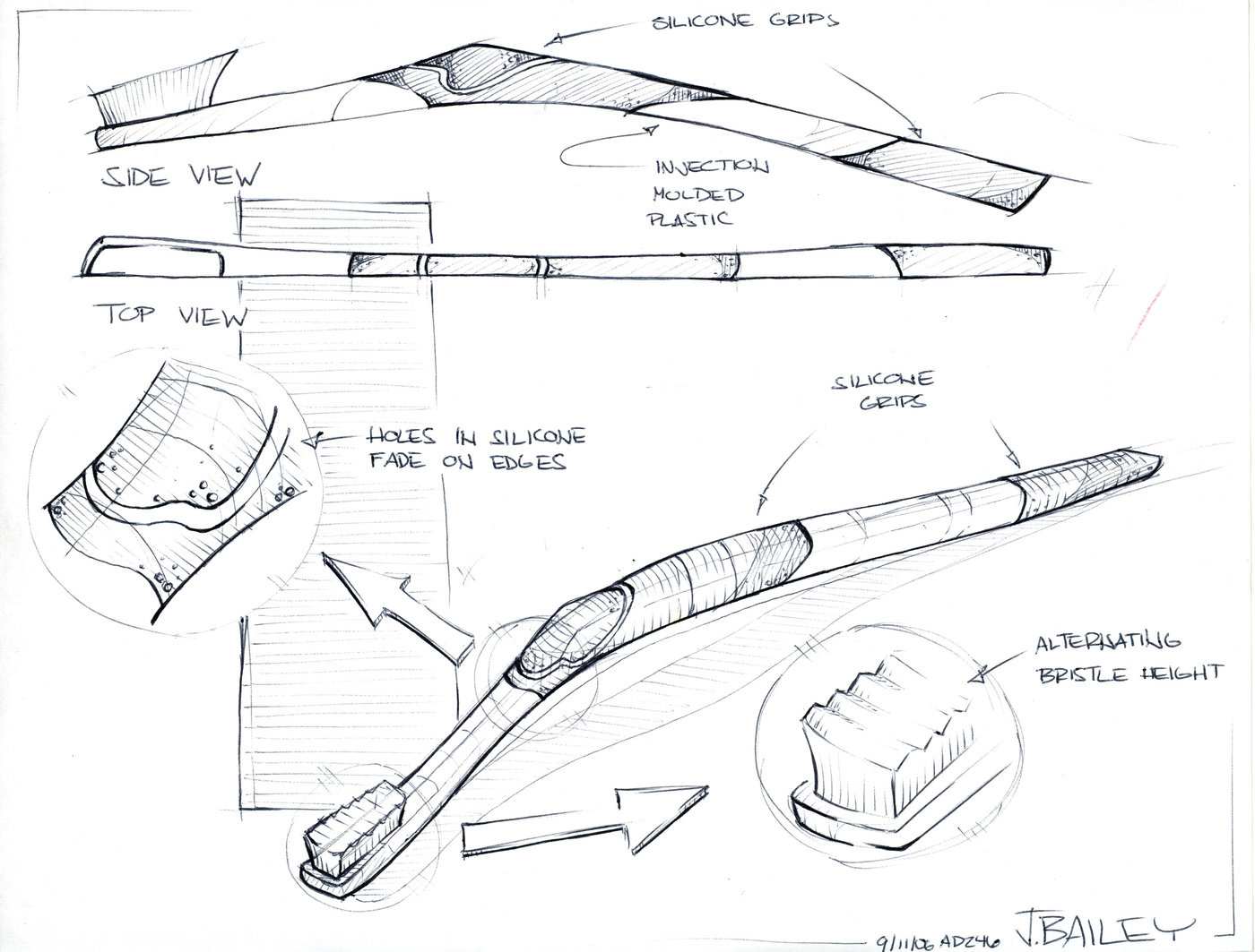 1400x1063 Random Sketches By Jordan Bailey - Toothbrush Sketch