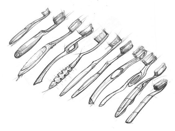 564x423 Toothbrush Ideation Art Sketches, Industrial - Toothbrush Sketch