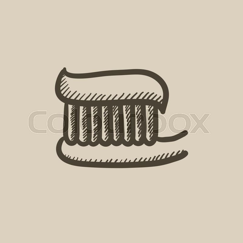 800x800 Toothbrush With Toothpaste Vector Sketch Icon Isolated On - Toothbrush Sketch