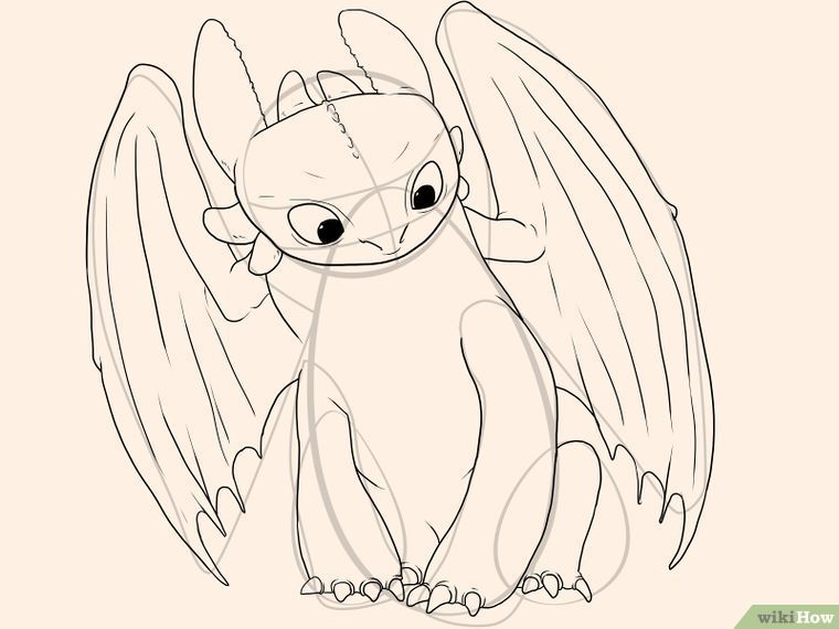 760x570 How To Draw Toothless (With Pictures) - Toothless Sketch