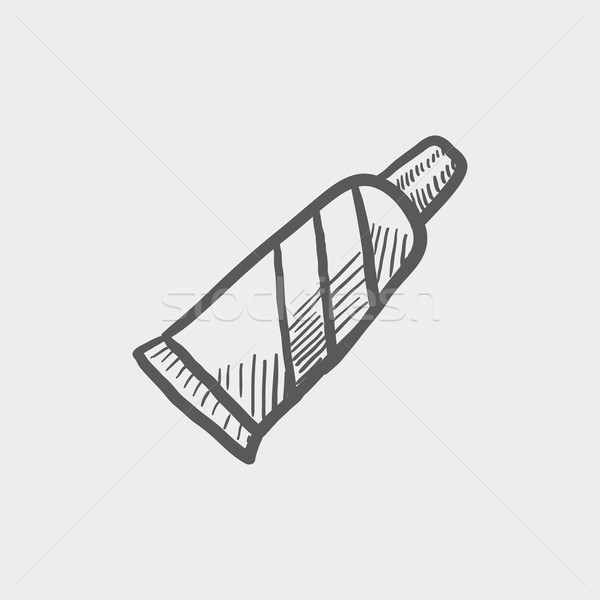 600x600 Tube Of Toothpaste Sketch Icon Vector Illustration Andrei - Toothpaste Sketch