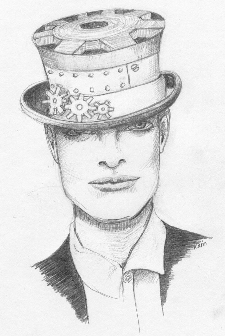 731x1093 Steampunk Tophat Sketch By Motherofsnow - Top Hat Sketch