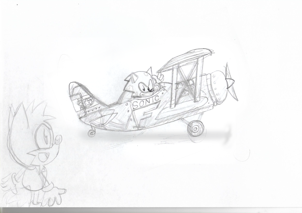 1024x724 Sonic In The Tornado Plane Sketch By Classicsonicsatam - Tornado Sketch