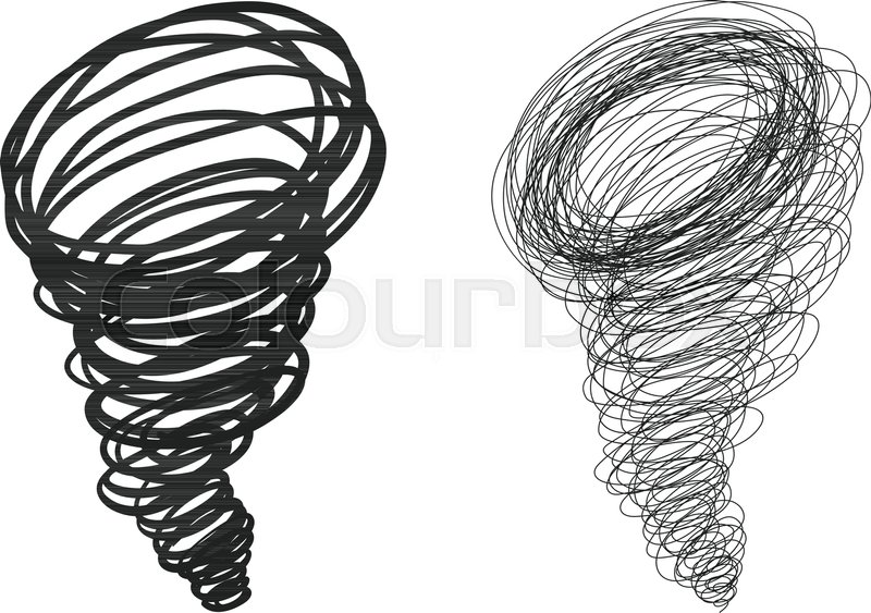 800x563 Vector Hand Drawn Doodle And Scribble Hurricane Symbol. Sketch - Tornado Sketch