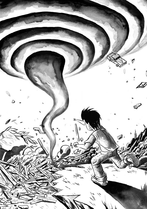 609x864 Illustration120 The Boy V.s The Tornado - Tornado Sketch