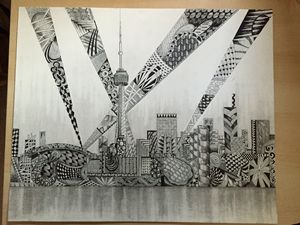 300x225 Toronto Skyline Sketch And Pattern - Toronto Skyline Sketch