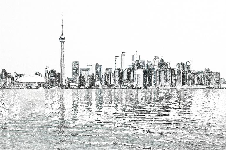 770x513 Toronto Skyline Watercolor Sketch - Toronto Skyline Sketch