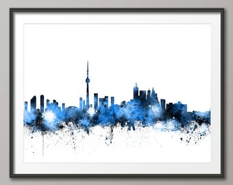 340x270 Toronto Cityscape Etsy - Toronto Skyline Sketch