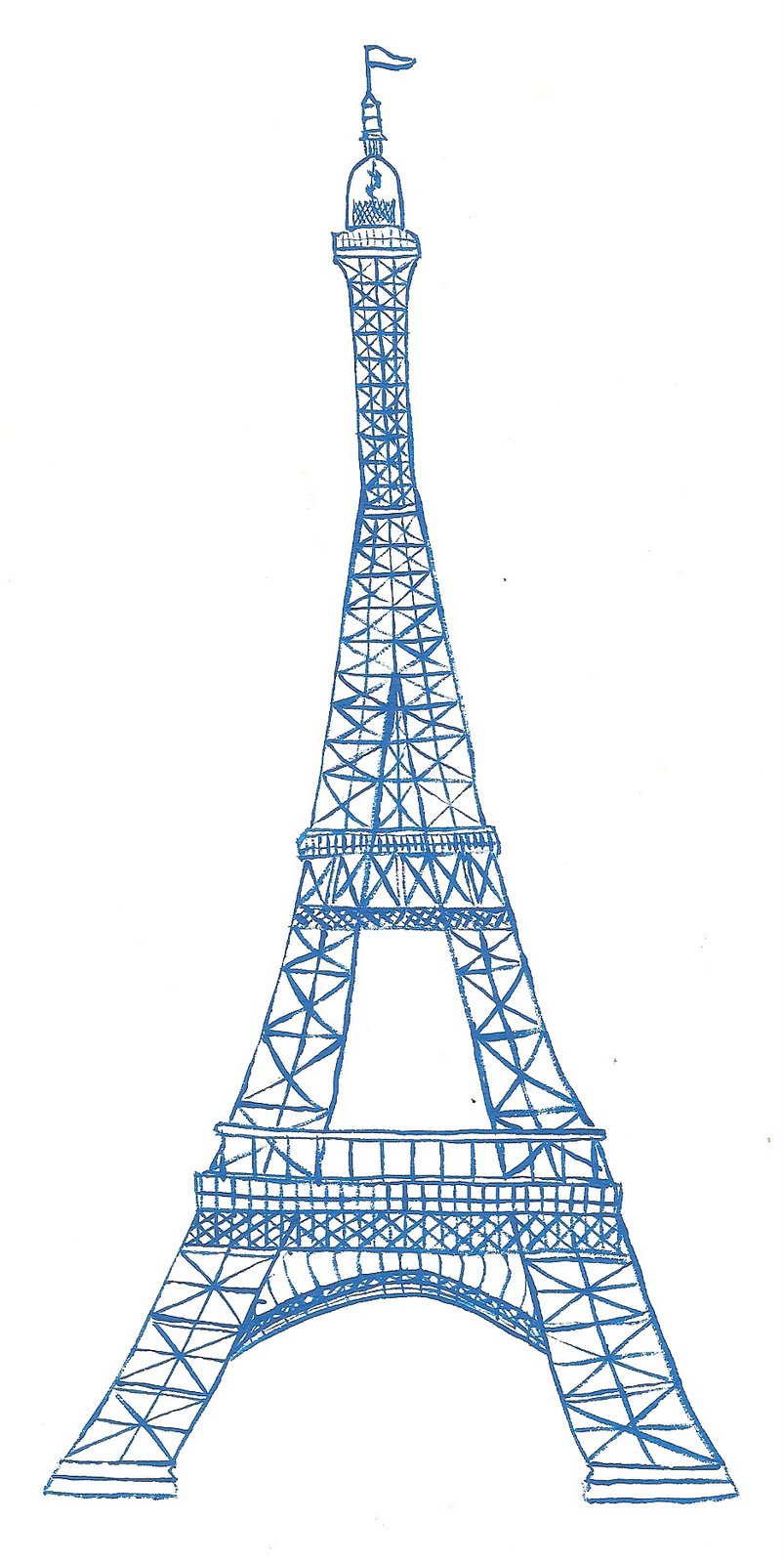 803x1600 Eiffel Tower Clipart Drawn - Torre Eiffel Sketch