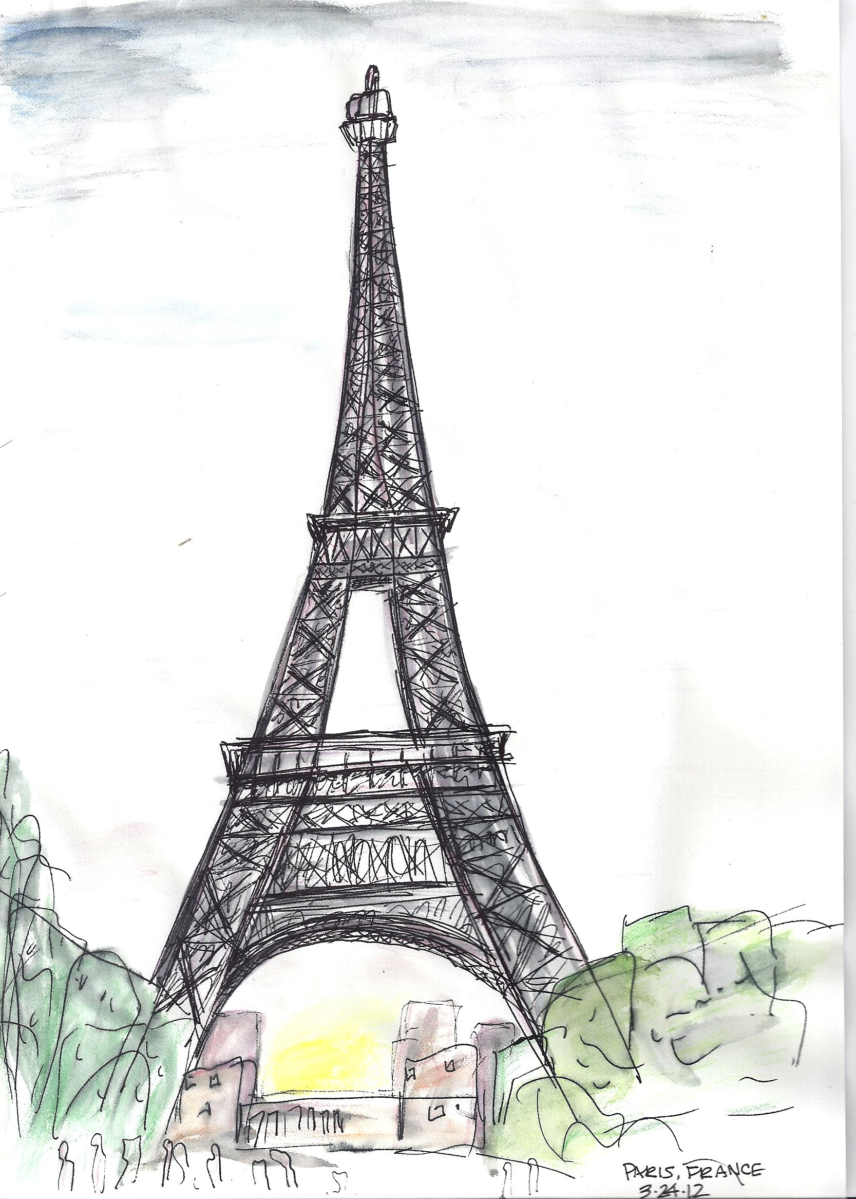 1667x2333 Eiffel Tower Susanhoman - Torre Eiffel Sketch