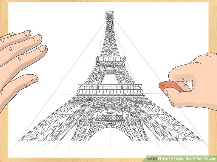728x546 How To Draw The Eiffel Tower 14 Steps (With Pictures) - Torre Eiffel Sketch