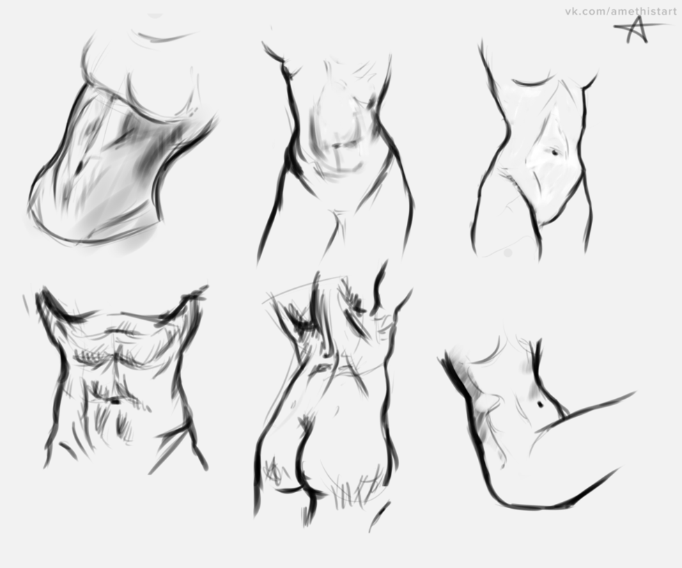 979x816 Drawing Superheroes - Torso Sketch