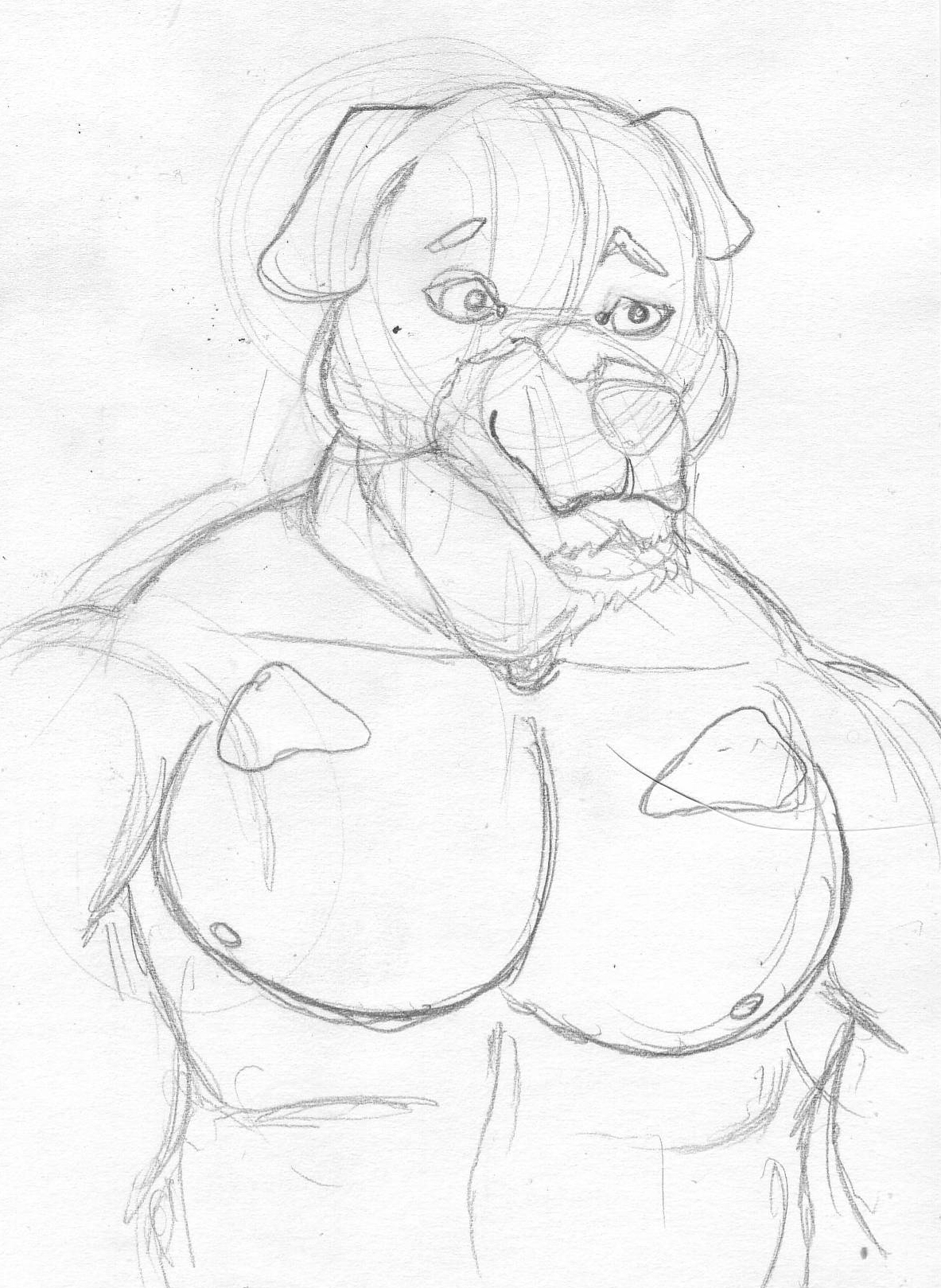 1183x1619 Rottie Torso Sketch Weasyl - Torso Sketch