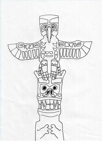 438x600 How To Draw Animals On Totem Poles Ehow - Totem Pole Sketch