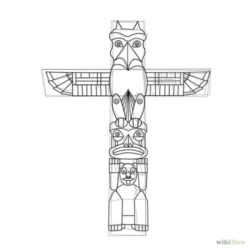 500x500 How To Draw A Totem Pole 8 Steps - Totem Pole Sketch