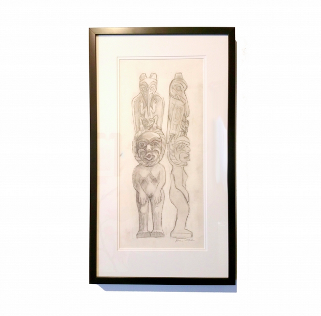 631x620 Totem Pole Sketch Northwest Coast Style - Totem Pole Sketch