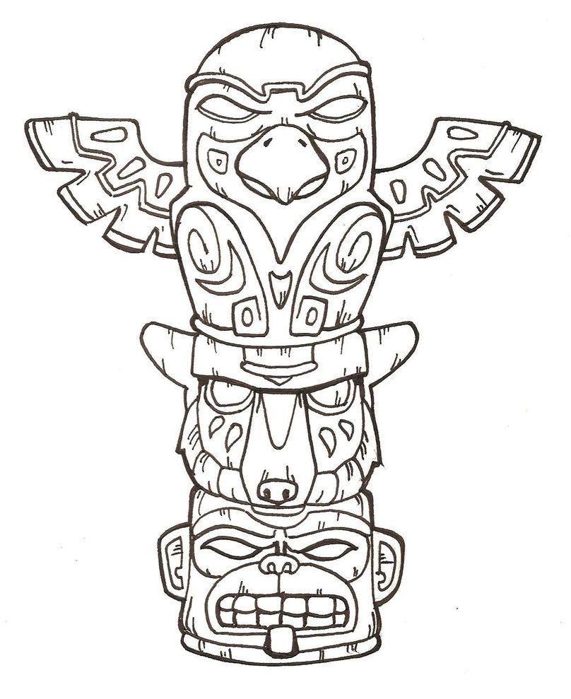 808x989 Free Printable Totem Pole Coloring Pages For Kids Smooth - Totem Pole Sketch