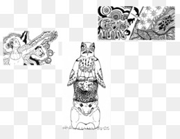 260x200 Free Download Visual Arts Line Art Sketch - Totem Pole Sketch