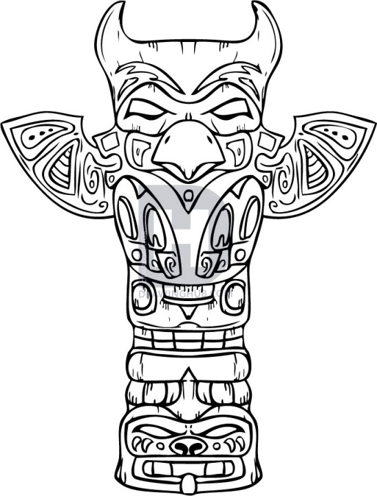 548x720 How To Draw A Totem Pole, Step By Step, Drawing Guide, By - Totem Sketch