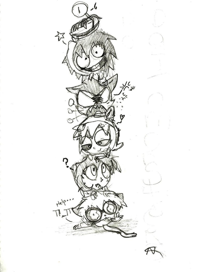 761x1049 Pastamonsters Chibi Atack Totem Sketch By Linnushidraucus On - Totem Sketch