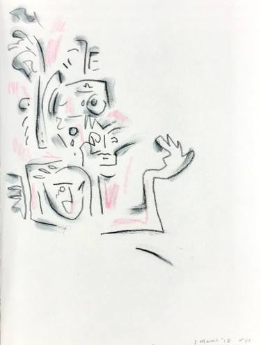 375x495 Saatchi Art Totem 1 Drawing By Joseph Bochetto Walsh - Totem Sketch