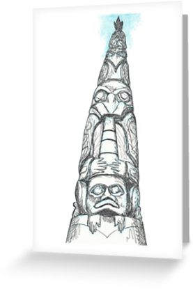277x415 Totem Sketch Greeting Cards By Artyartefacts Redbubble - Totem Sketch