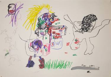 375x261 Totem Open Totem Drawing By Harold Westerink Saatchi Art - Totem Sketch