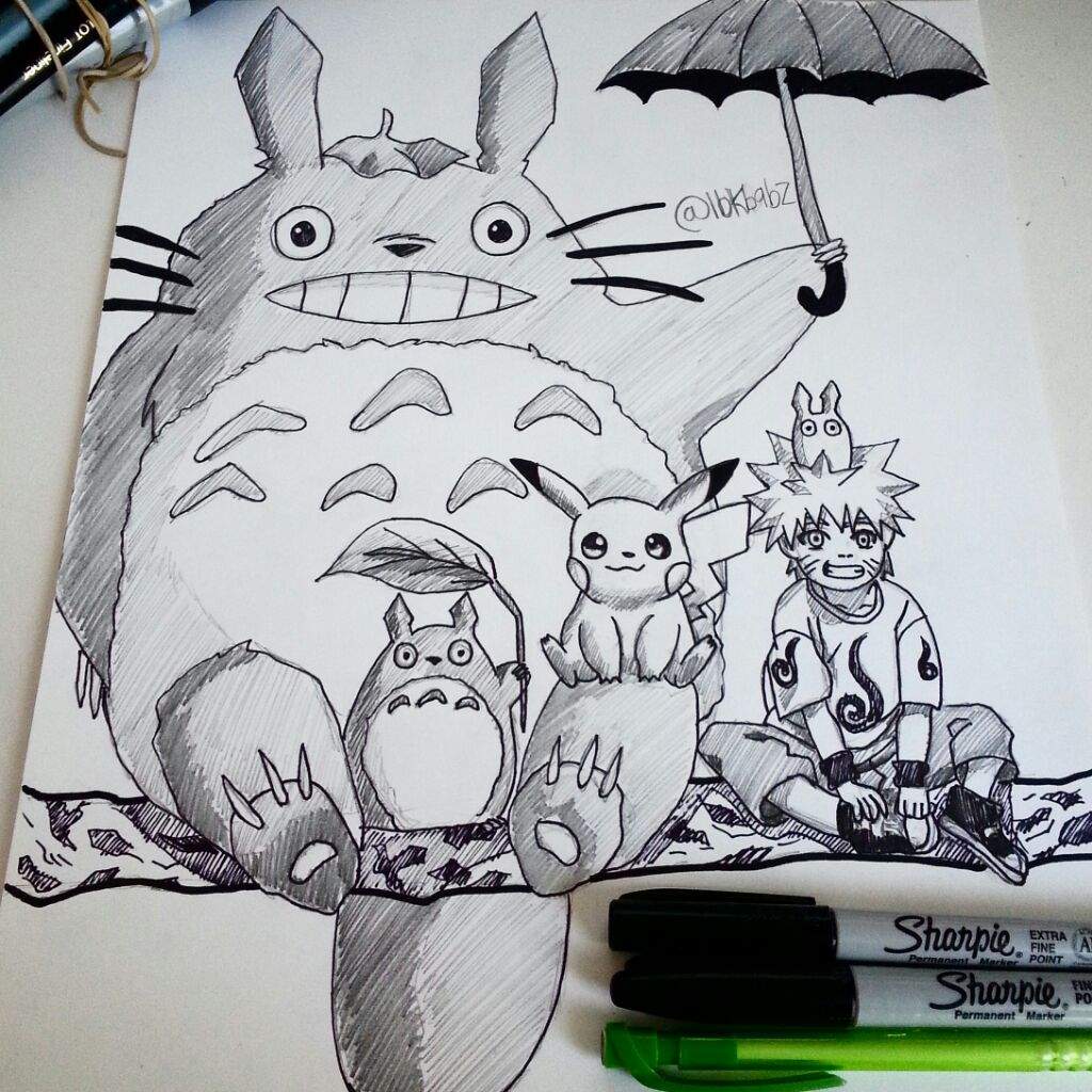 1024x1024 My Neighbor Totoro Naruto Drawing Ft. Pikachu Anime Amino - Totoro Sketch
