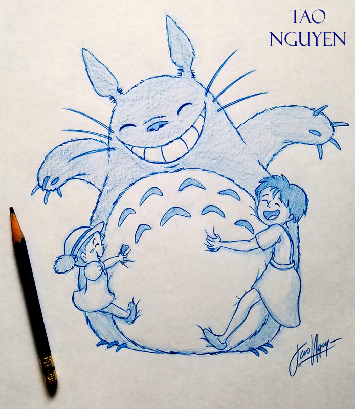 694x800 Artstation - Totoro Sketch