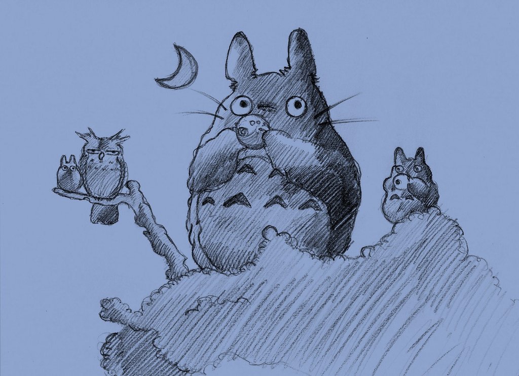 1024x742 Totoro Sketch By Marghe Chan - Totoro Sketch