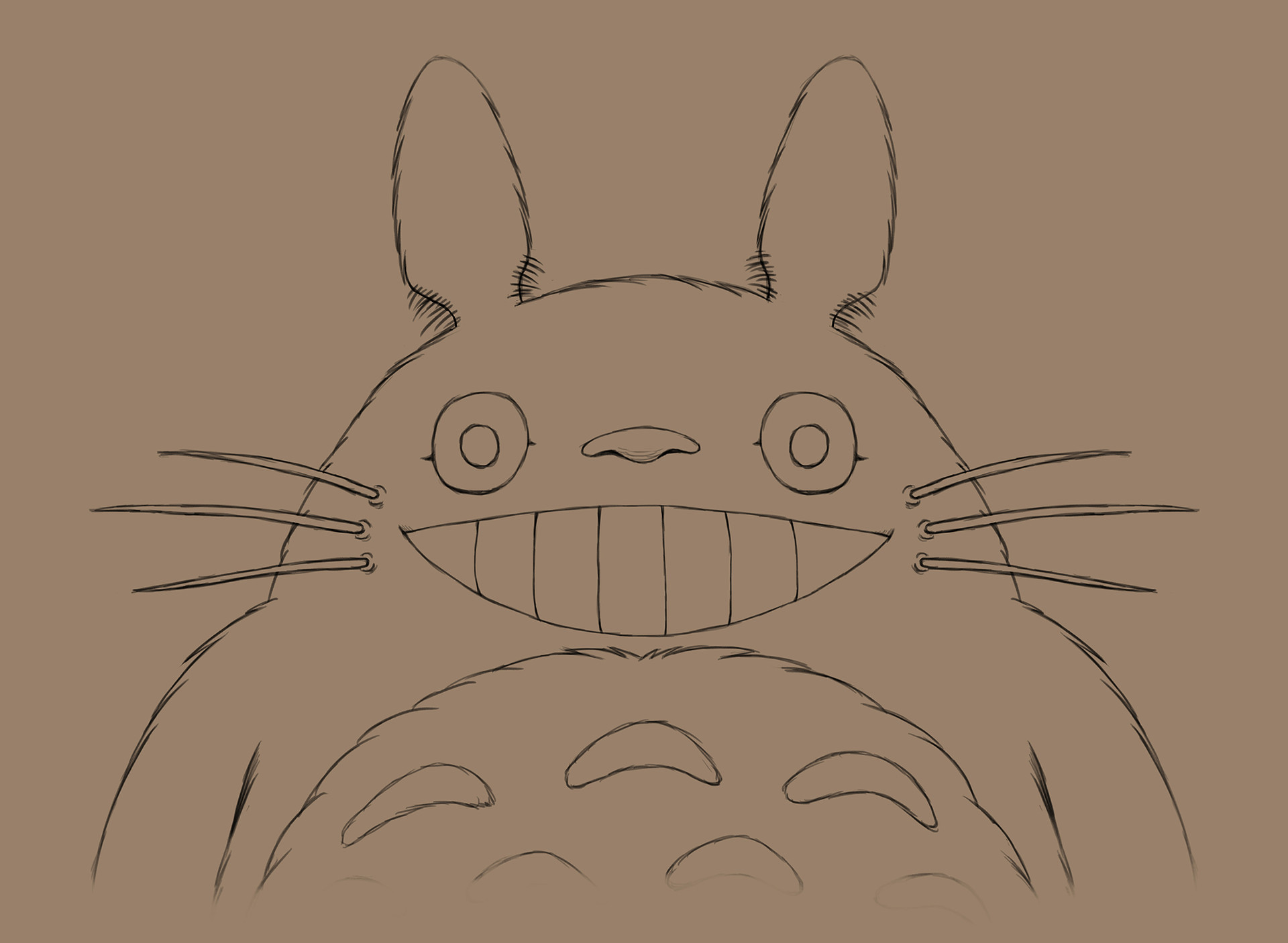 1920x1406 David Macedo - Totoro Sketch