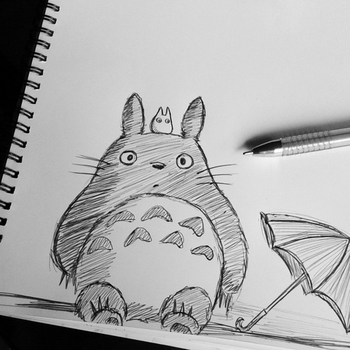 500x500 Drawing Anime Totoro Kawai3 - Totoro Sketch