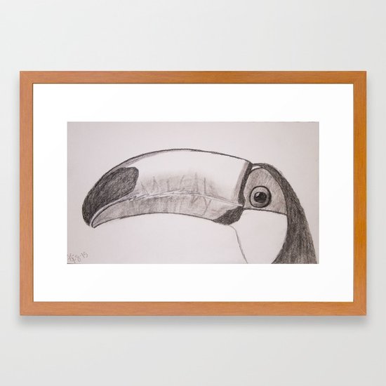 550x550 Toucan Sketch Framed Art Print By Wildandwanderfulart Society6 - Toucan Bird Sketch