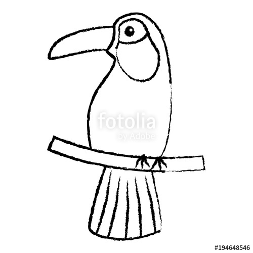 500x500 Toucan Bird Tropical Icon Image Vector Illustration Design Black - Toucan Bird Sketch