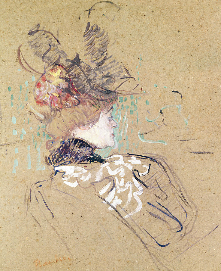736x900 Profile Of A Woman Painting By Henri De Toulouse Lautrec - Toulouse Lautrec Sketches