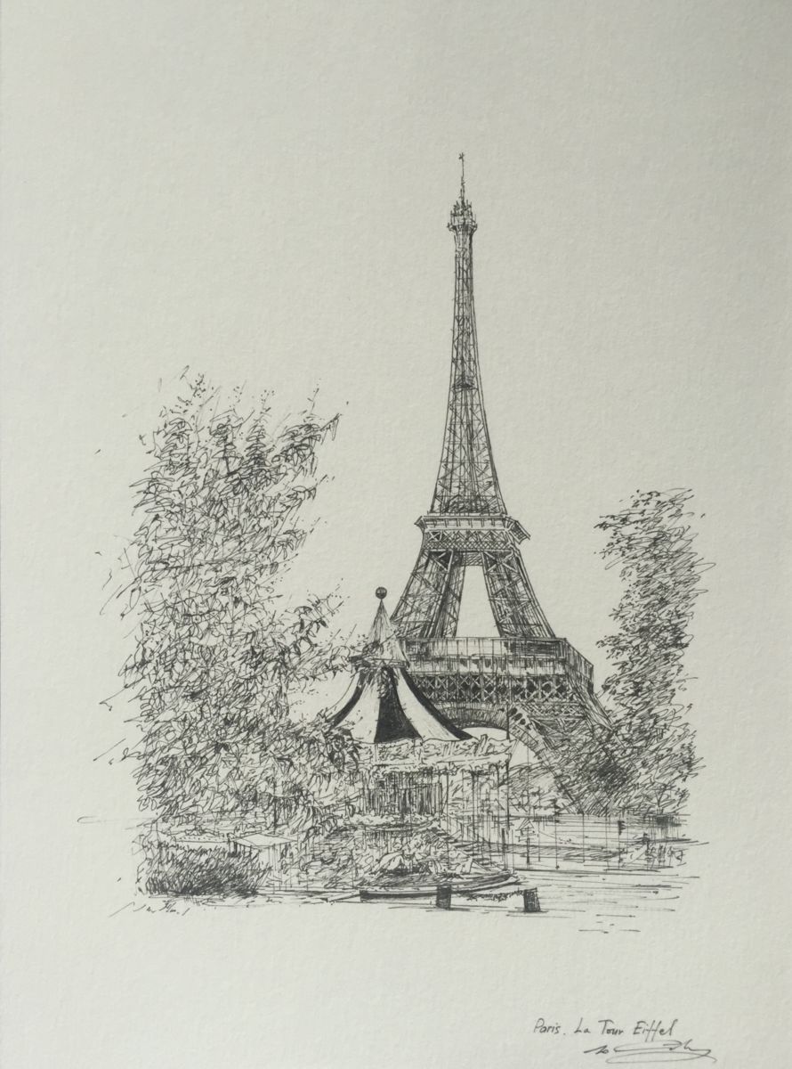 890x1200 Paris. La Tour Eiffel (Yurii Snizhko) - Tour Eiffel Sketch