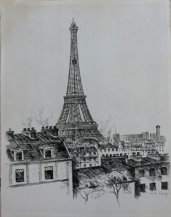 553x700 Durey (1890 1959) - Tour Eiffel Sketch