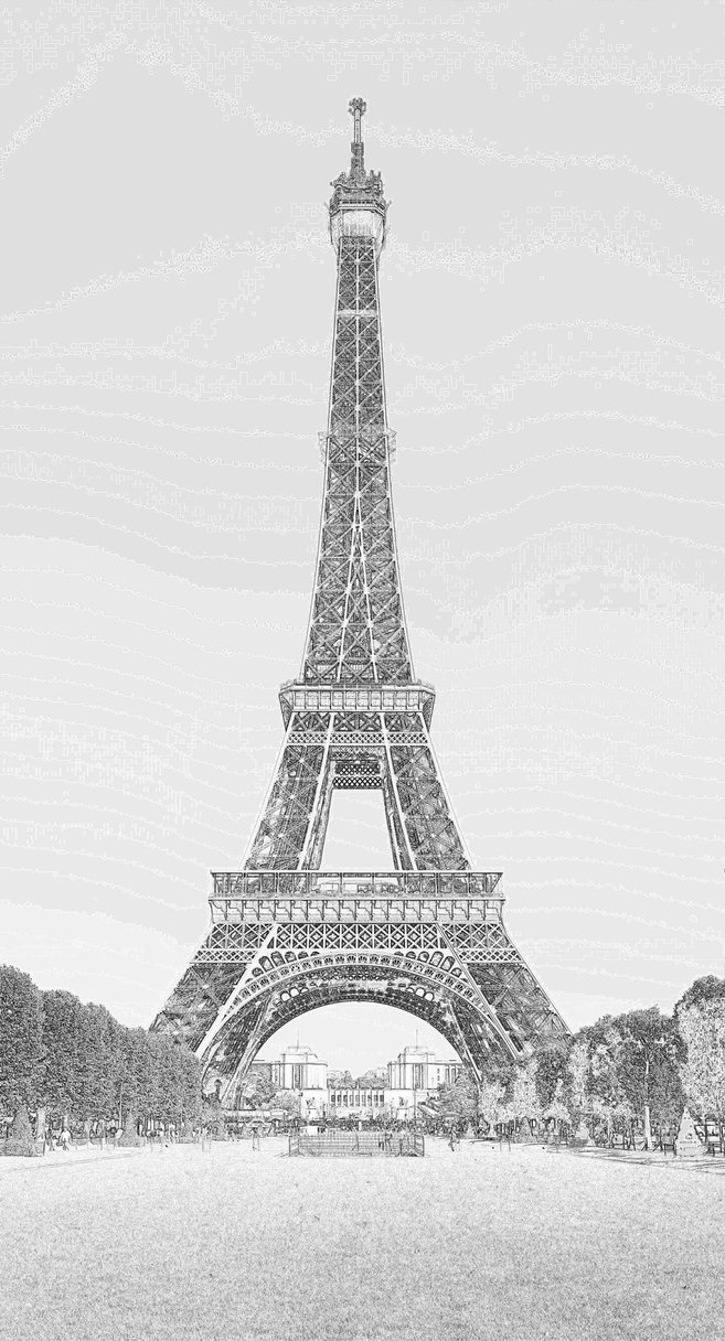657x1216 Tour Eiffel, Sketch By Awesome Sketches - Tour Eiffel Sketch